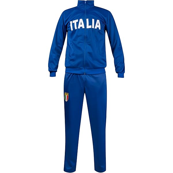 Italy Blue Full Tracksuit Retro Football Mens Sports Wear Jacket